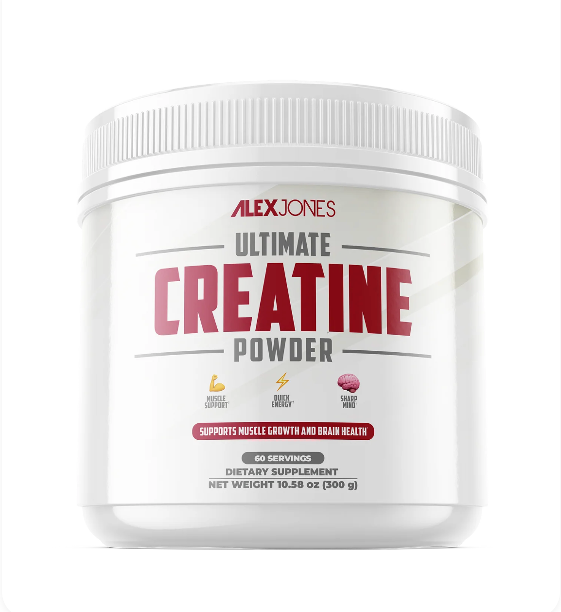 Ultimate Creatine Powder by Alex Jones (300 Grams) (60 Servings)