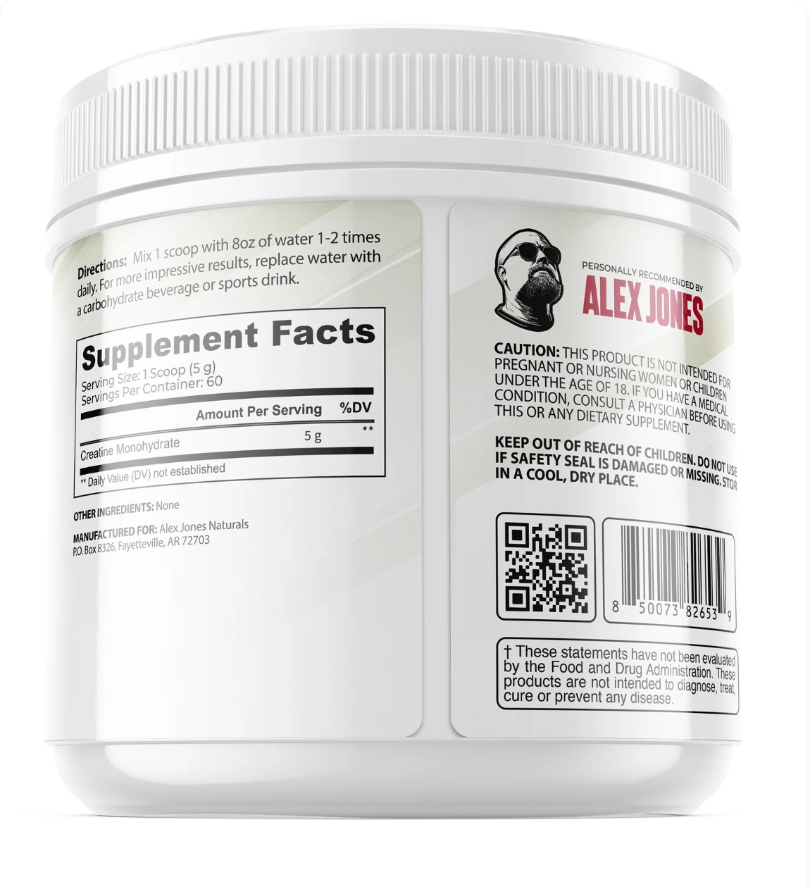 Ultimate Creatine Powder by Alex Jones (300 Grams) (60 Servings)